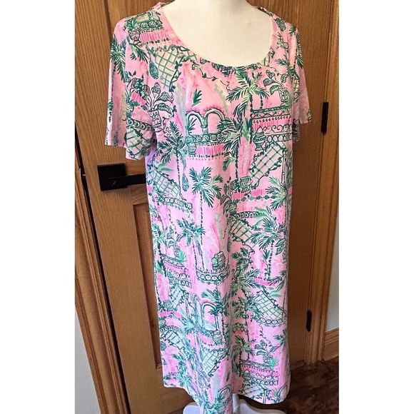Lilly Pulitzer Dress Women's L Cody T-Shirt Mandevilla Baby 100% Prima Cotton - Picture 3 of 11